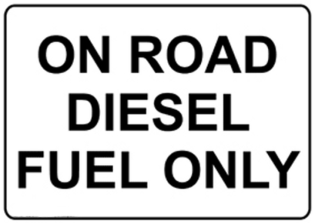 On road diesel fuel only